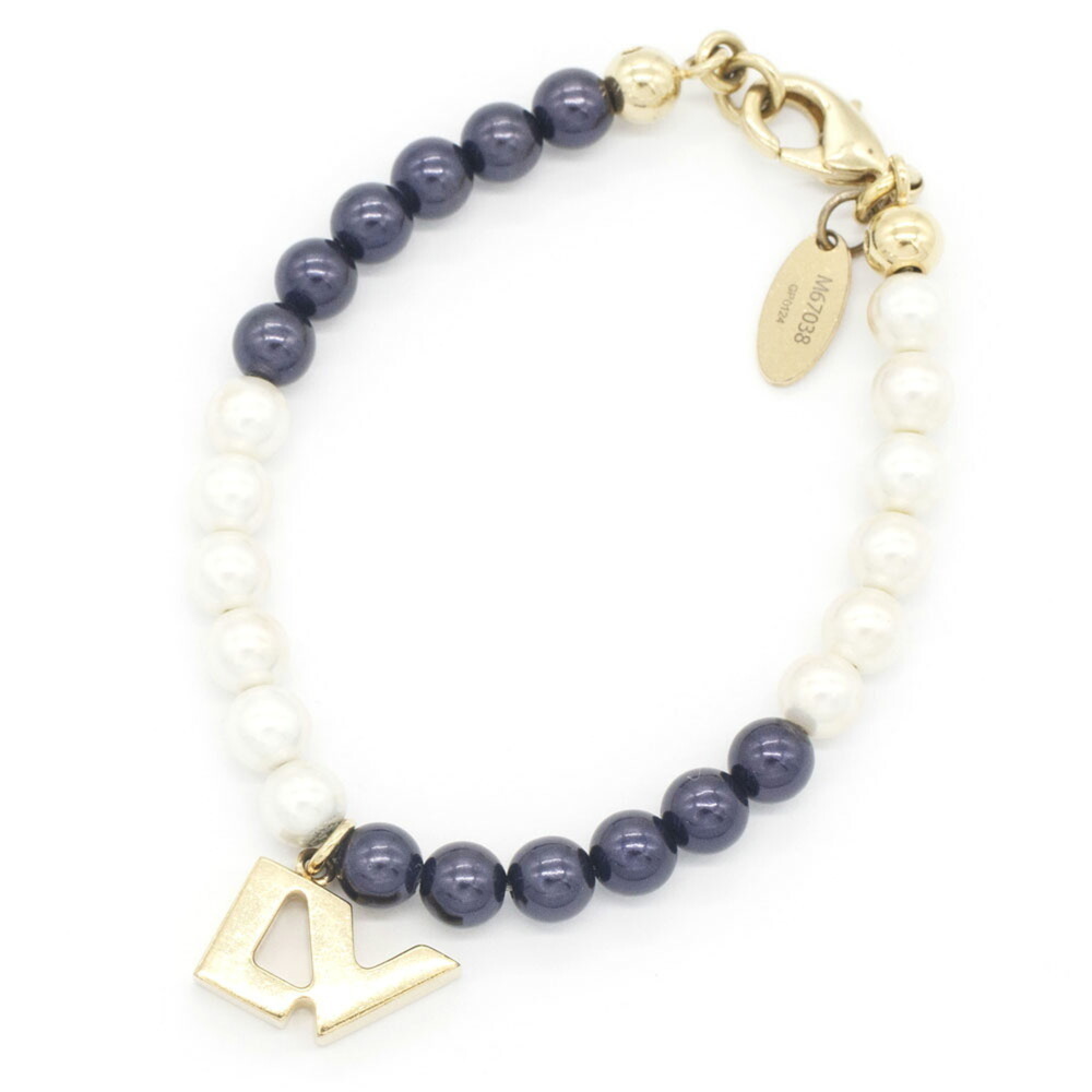 Louis Vuitton Billie Bracelet M67038 Purple White Resin Pearl Metal LV Women'...